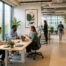 Staff at work in modern office setting